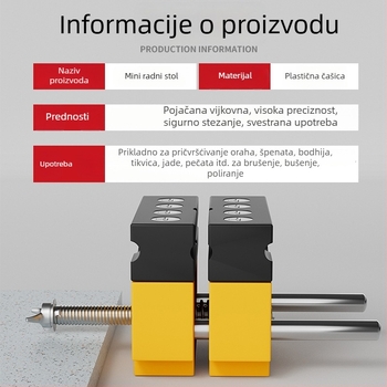 Stolni vise s aluminijskim legurom, držač za probijanje i stezaljka