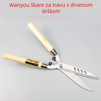 Vrtne škare s drvenom ručkom – za rezanje travnjaka, grmlja i oblikovanje biljaka