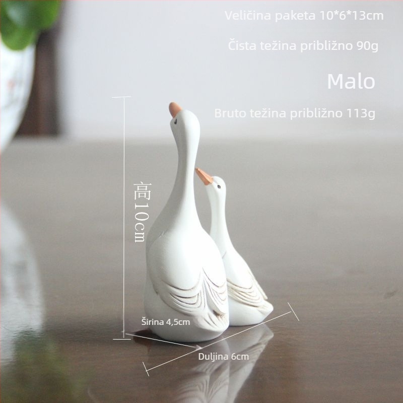 Ukras od smole za vrt: majka i patka s mladima u crtani stil, mini krajolik za dvorište; Materijal: smola; Kategorija: smole rukotvorine; Stil: crtani; Personalizacija dostupna