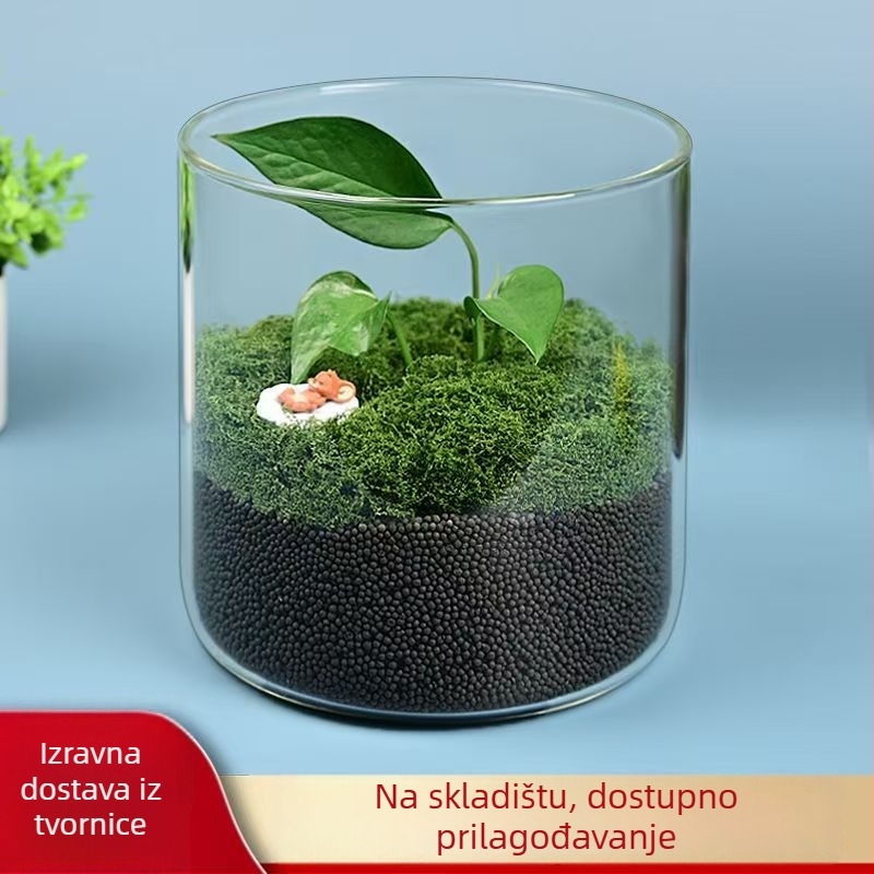 Staklena boca za mikro krajolik od borosilikatnog stakla, za hidroponiju i vodene biljke, kod D-01