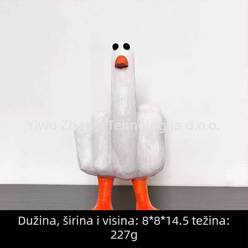 Stolna dekoracija: karikaturistička patka od smole (Materijal: sintetička smola; Stil: crtani; Kategorija: smolni rukotvorine; Značka: Exhibition Art)