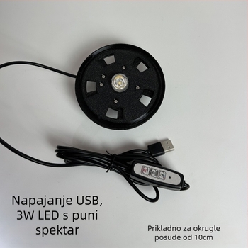 Svjetlo za mahovinu - USB napajanje, staklena ekološka boca, mali krajinski reflektor za akvarij i vodene biljke