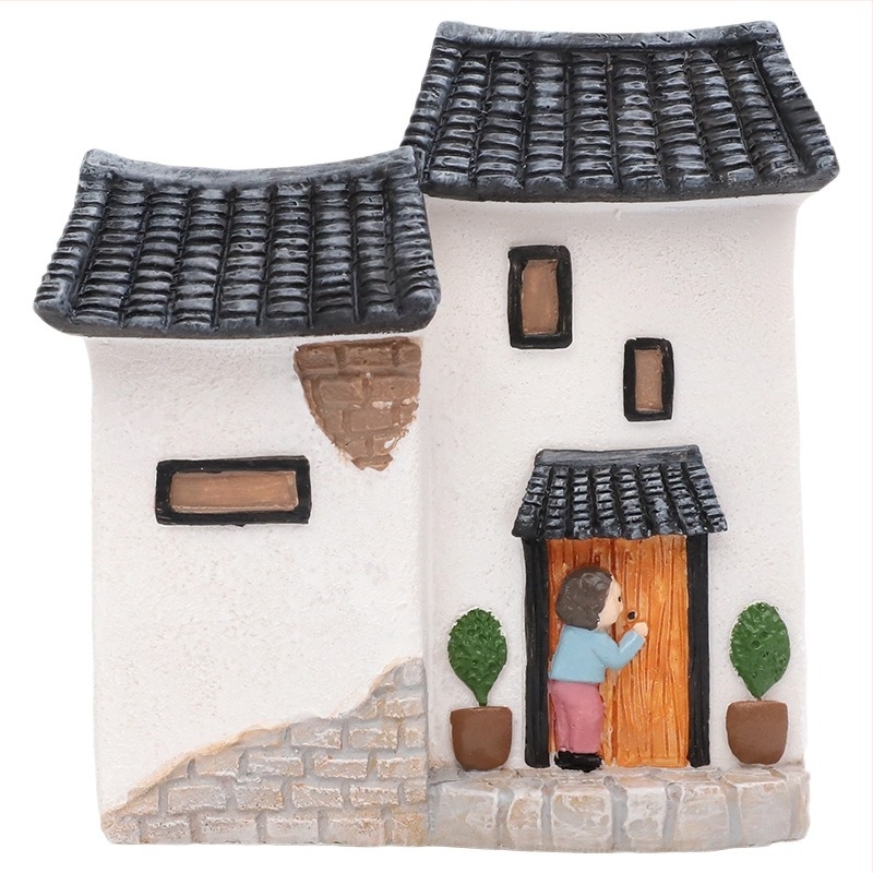 Posuda od smole za sukulente s mikro-krajolikom i motivom arhitekture Hongcun | Marka Roogo/if | Ručni rad od smole | Pakirano pojedinačno