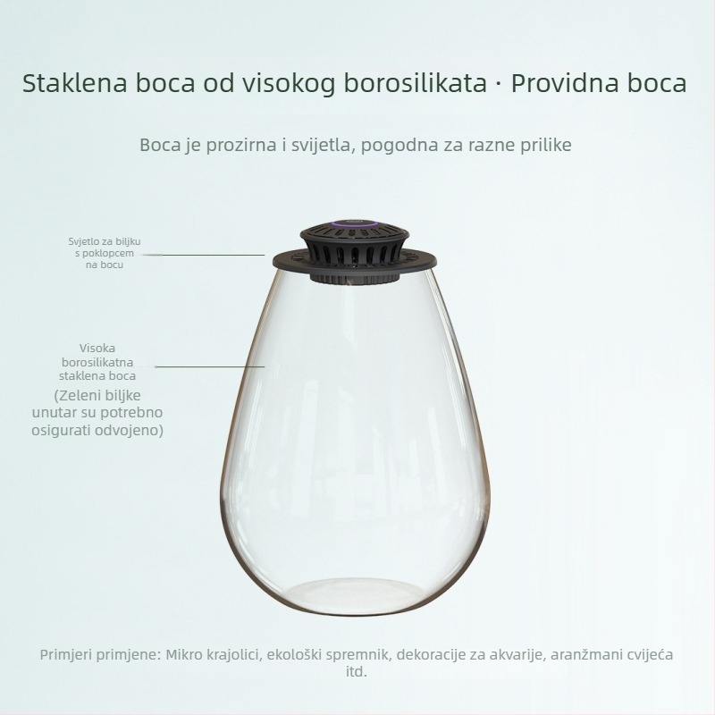 Fanong Set lampe za biljke s kapljicom od visokoborosilikatnog stakla za mikro krajolik ekološki spremnik