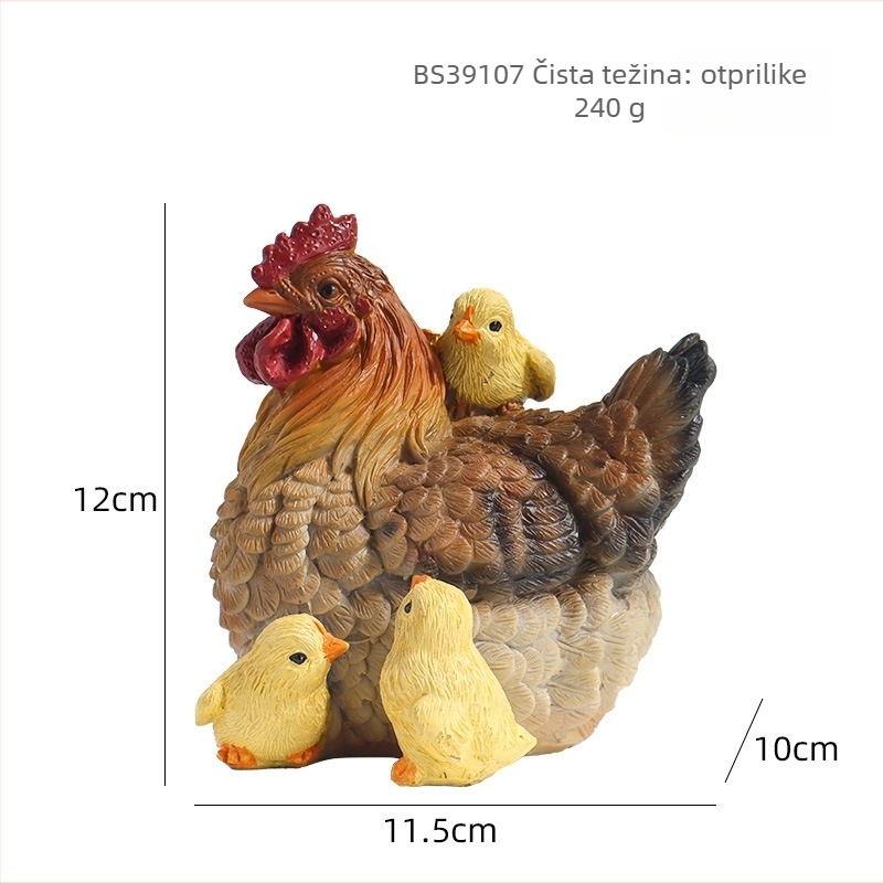 Vrtna figura: petao i kokoš, od umjetne smole, dekoracija za travnjak
