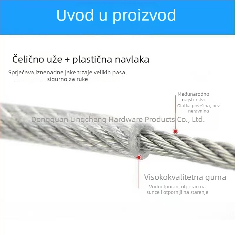 Šetnica za pse s gumiranim premazom i produženim čeličnim užetom za velike pse – izdržljiva, otporna na ugrize