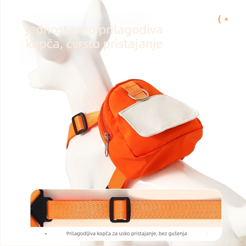 Poliesterski prsni pojas za mačke s užetom, prijenosno