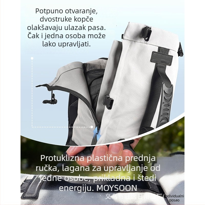 Torba za kućne ljubimce za putovanja, prozračan Oxford materijal, kapacitet 1, jednofarbni uzorak