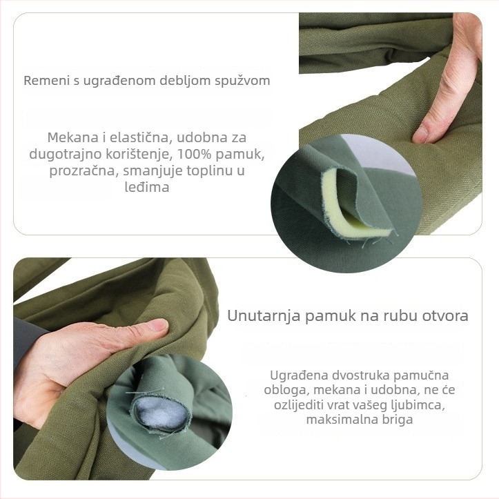 Torba za pse s velikim kapacitetom, crossbody dizajn za izlaske, platno