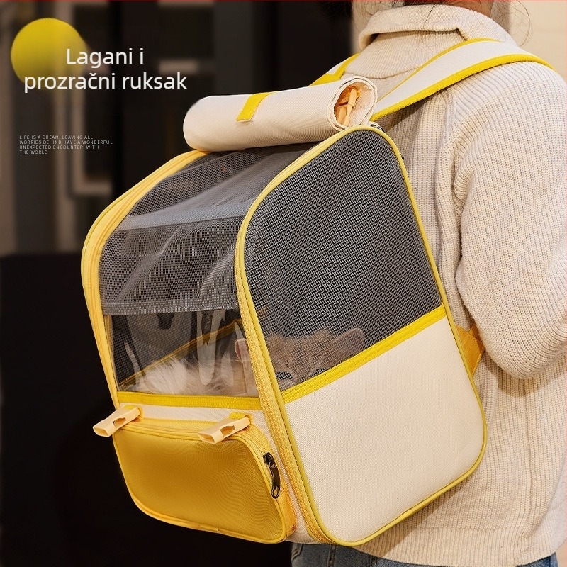 Torba za mačke za izlazak, prozračna i sklopiva, kapacitet 8 kg, Oxford tkanina