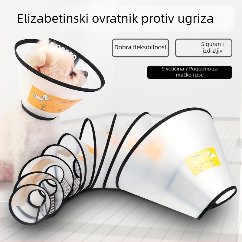 Elizabetin ovratnik za mačke i pse – zaštita od lizanja, vodootporan zaštitni konus