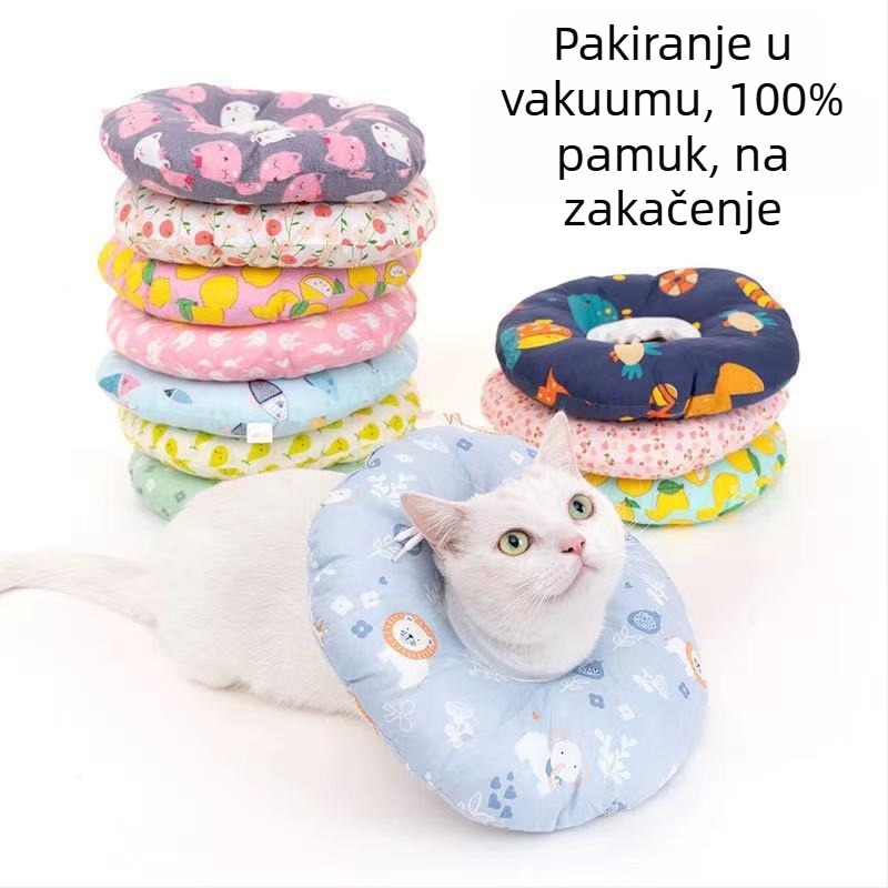 Elizabethin ovratnik za kućne ljubimce — cartoon uzorak, materijal poliester-pamuk, opća uporaba, mekan vrat (Cartoon uzorak, Poliester-pamuk materijal, Opća uporaba, Mekan vrat)