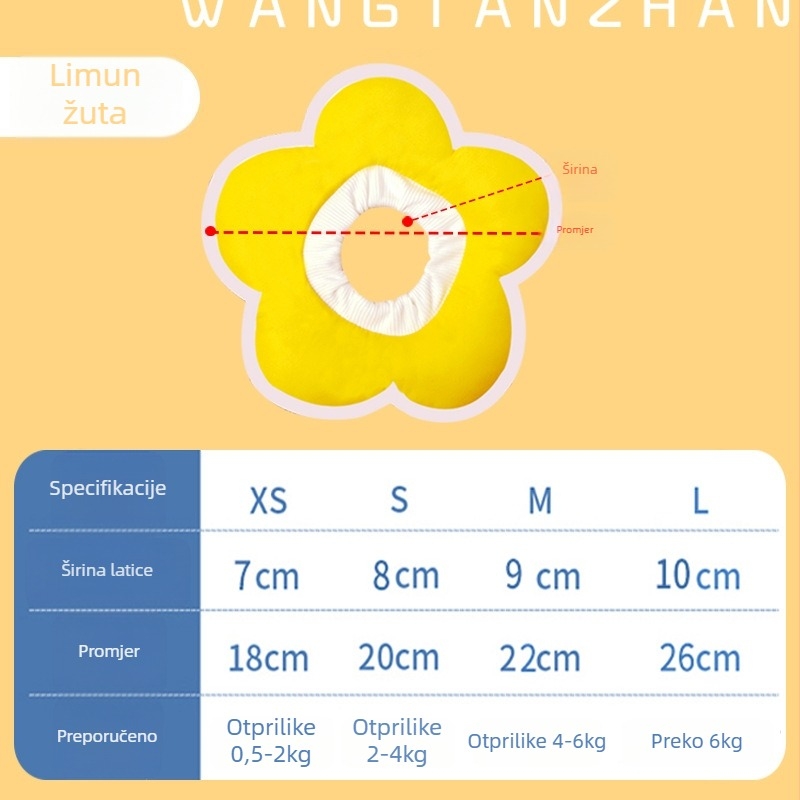 Tongbo Elizabethan ogrlica za kućne ljubimce – Cartoon uzorak, Poliester, Univerzalno, Protizlizanje