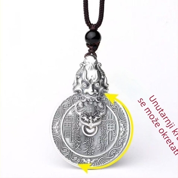 Pixiu Mountain Spirit Flower privjesak za ključeve, metal, kineski stil, retro dizajn 2025