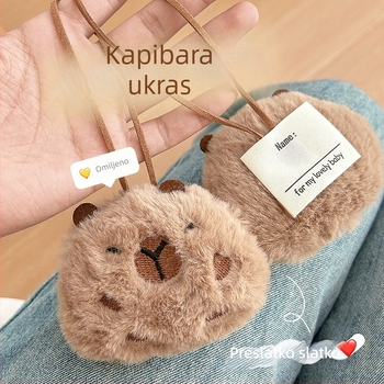 Plišani privjesak za torbu s kapivarom – Ins stil, motiv kapibare, plišani privjesak, proljeće 2024, Marka: Lyrical Stationery