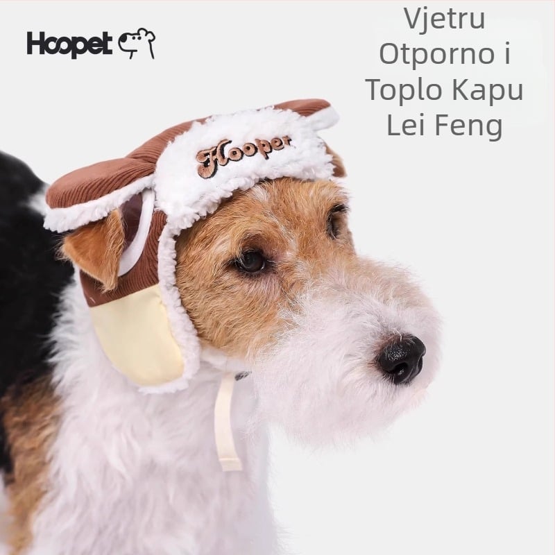 Šešir za kućne ljubimce u stilu Lei Feng za mačke i pse | poliester/nylon, univerzalna prilagodba, jesensko-zimska toplina za šetnju na otvorenom