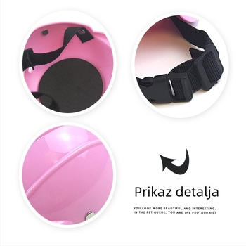Plastični zaštitni šlem za kućne ljubimce (mačke i psi) – monokromatski uzorak, twill tkanina, bojena površina, ležerni stil, pogodan za sve sezone