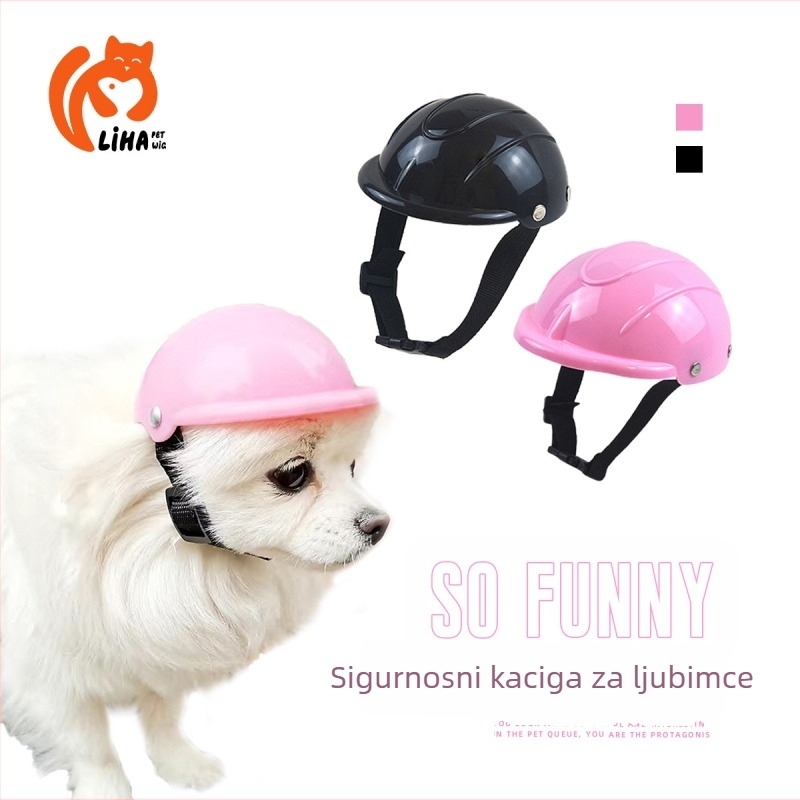 Plastični zaštitni šlem za kućne ljubimce (mačke i psi) – monokromatski uzorak, twill tkanina, bojena površina, ležerni stil, pogodan za sve sezone