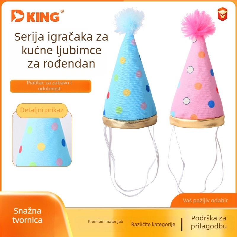 Plišana igračka za psa s kapom za rođendan, vuneni materijal, pogodna za sve sezone