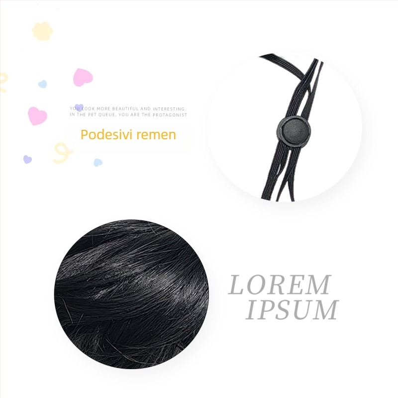 Perika za kućne ljubimce s dvostrukim repom — Liha, visoko‑temperaturna žica, univerzalna prilagodba, casual stil