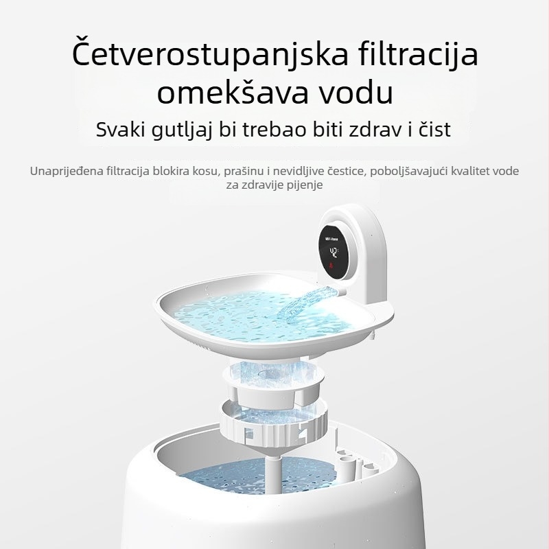 Miwei automatizirani posuda za vodu za kućne ljubimce – konstantna temperatura, kruženjem vode, tih rad, dvostruki filtracijom