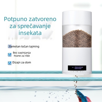 Novi automatski hranilnik za ribe u akvarij – vremensko doziranje, višestruki kut montaže, model O2, težina 560 g