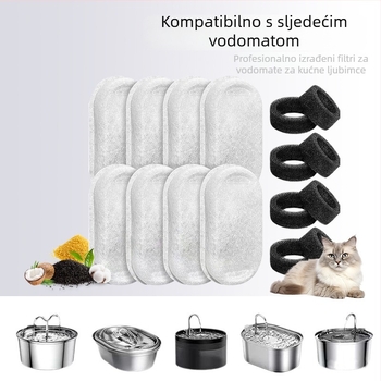 Filter element za posudu za vodu kućnim ljubimcima s aktivnim ugljenom, model 123, za mačke i pse, težina 6 g, izlazak 2024