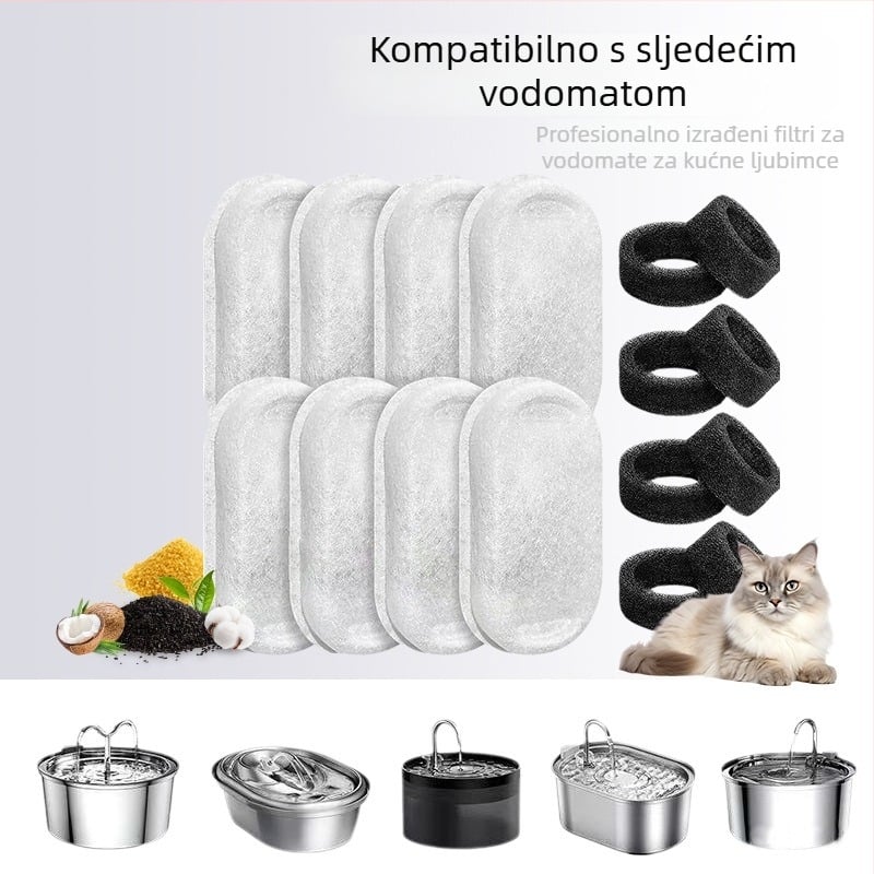 Filter element za posudu za vodu kućnim ljubimcima s aktivnim ugljenom, model 123, za mačke i pse, težina 6 g, izlazak 2024