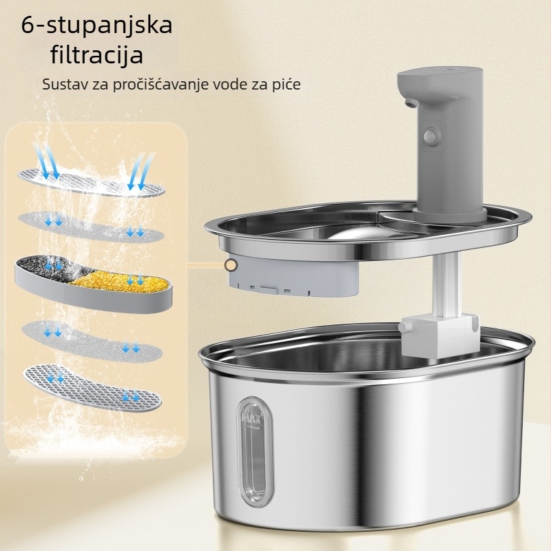 Dispenzer za vodu za mačke SPF-03-Tr, bežični, automatsko kruženje vode, odvojiv, pogodan za mačke i pse