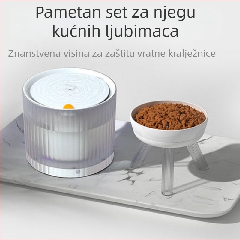 Posuda za vodu za kućne ljubimce – potpuno automatski cirkulacijski sustav vode, tih rad, odvojivi dizajn, ABS materijal, napajanje iz priključka, za pse i mačke