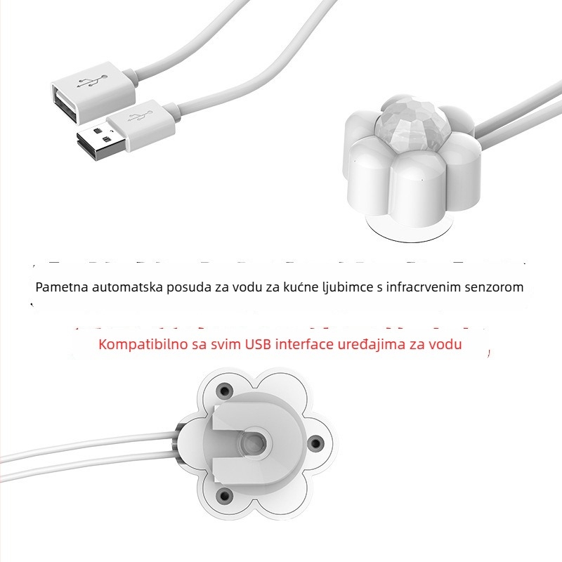 Portney-33 Inteligentna posuda za vodu za kućne ljubimce s infracrvenim senzorom, automatski protok vode, odvojivi dizajn, pogodno za pse i mačke