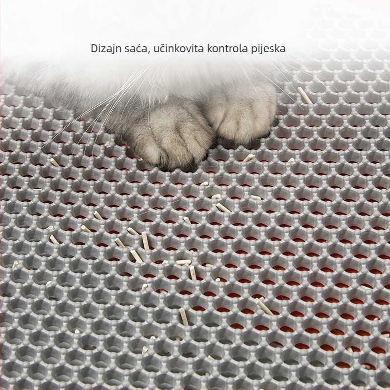 PETKIT Xiaopei podloga za mačju toaletu za kontrolu pijeska – dvostruki filter, kružnog oblika, velika, PVC