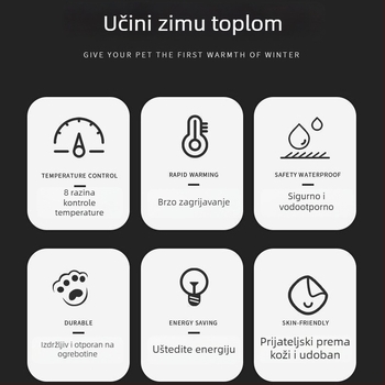Električna grijna podloga za pse, pliš materijal, nije periva