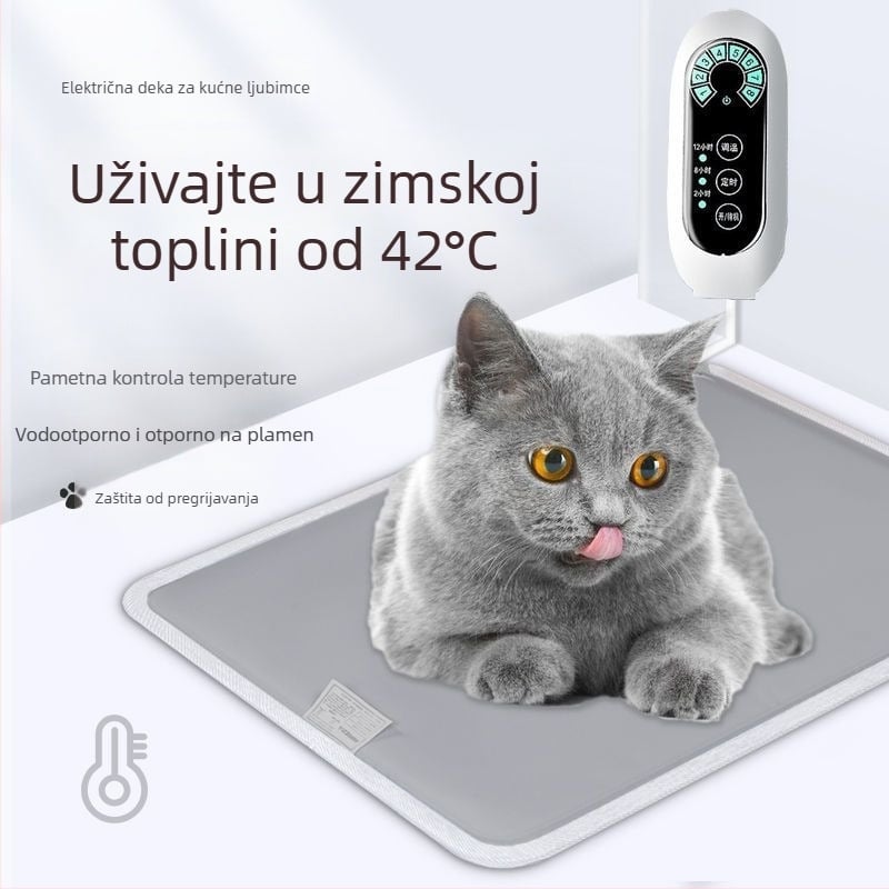 Električna grijna podloga za pse, pliš materijal, nije periva