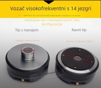 Tweeter pogonska glava s rogom HWQD44-01, 40W, 6Ω, 2–18 kHz, osjetljivost 110 dB