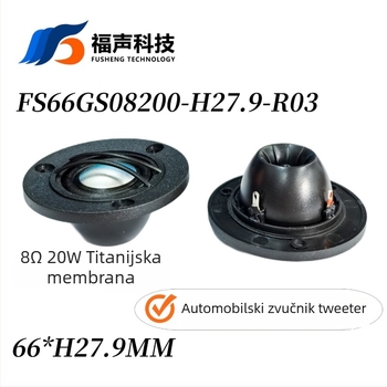 Tweeter jedinica: svilenkasta membrana, neodimijski magnet, 8 Ω, 20 W, koaksijalna konstrukcija