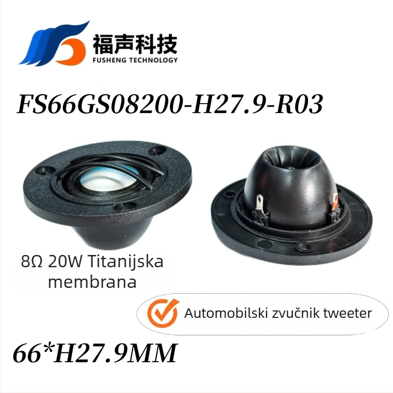 Tweeter jedinica: svilenkasta membrana, neodimijski magnet, 8 Ω, 20 W, koaksijalna konstrukcija