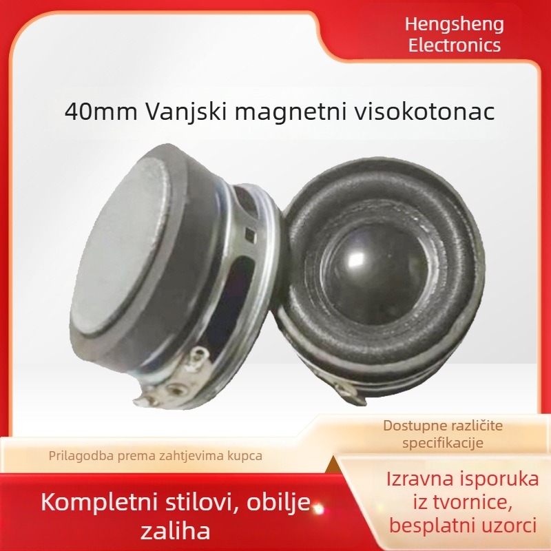 Vanjski magnetski visokotonac s rogastim dizajnom – puni opseg, 200 Hz–20 kHz, 4 Ω, 3 W