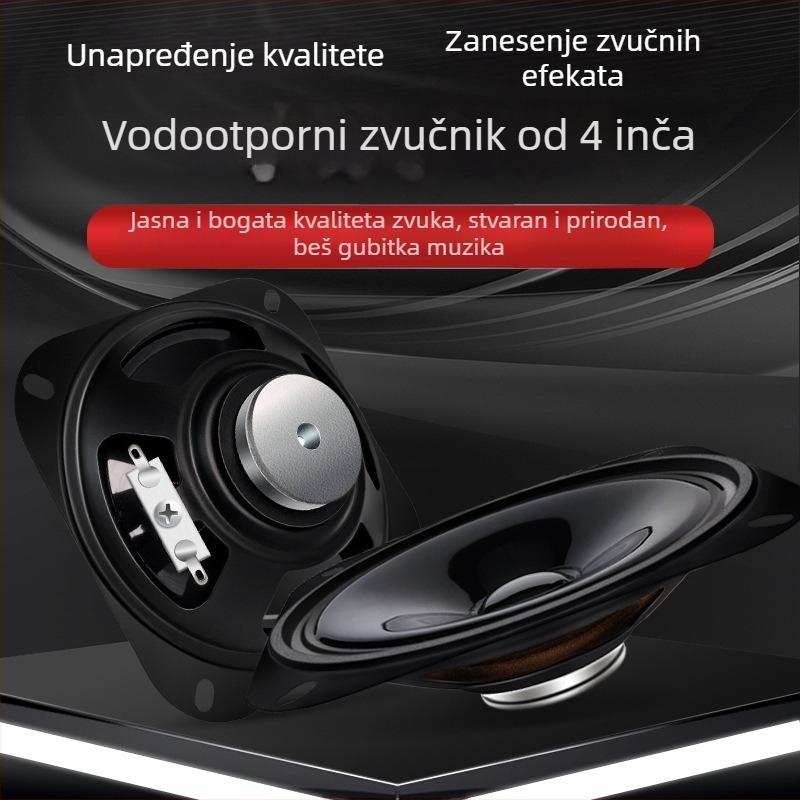 ERQU koaksijalni kompozitni zvučnik, membrana od nepapirnog materijala, vanjski magnetski krug, smjer NS, frekvencijski opseg 96 Hz–11 kHz