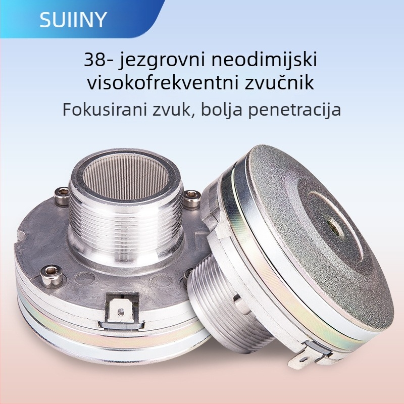 SUINY 38-jevrsni neodim magnetski visokofrekvencijski tweeter glava s navojnrogom rogom za linearni niz zvučnika