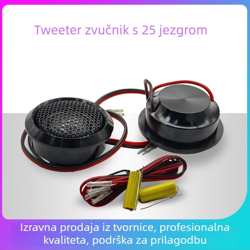 Auto tweeter s aluminijskim kućištem, diaphragma Non-paper, marka Foreign Sound, univerzalna kompatibilnost