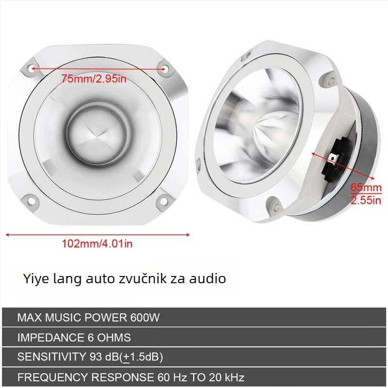 Automobilski aluminijski tweeter zvučnik Mk-4.1, univerzalna kompatibilnost, 80W, 4Ω, 12V, -40-20Hz