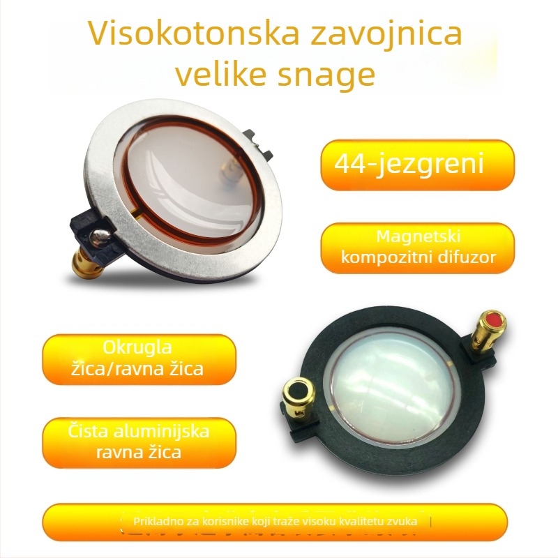 44-jedro neodim magnetski visokotonac s membranom 44,5 mm, horn pogon, kratak okvir, polimer