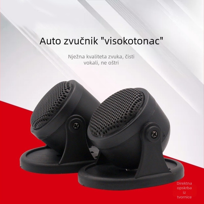 Automobilski tweeter s bazom za ploču, ugradnja bez oštećenja, par, univerzalno