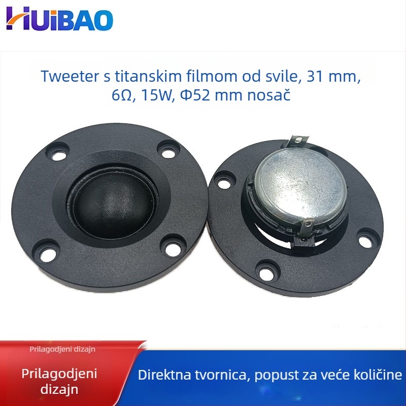 HB visokotonac s membranom bez papira, unutarnji magnetski sklop, 1300 Hz, 360° zračenje, za auto i kućni audio visokotonac
