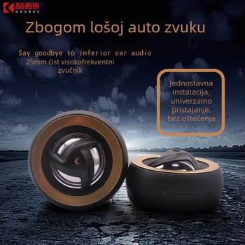 Automobilski visokotonac JS-250 s piezoelektričnim navijanjem, 50W, 89 dB, frekvencijski raspon 2 kHz–30 kHz