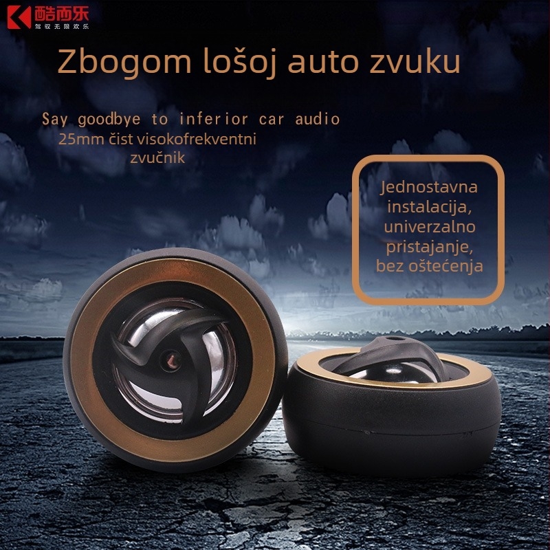 Automobilski visokotonac JS-250 s piezoelektričnim navijanjem, 50W, 89 dB, frekvencijski raspon 2 kHz–30 kHz