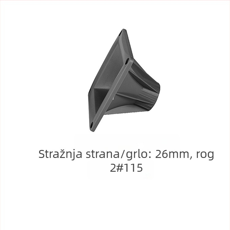Audio dodatak: tweeter rog Huabin, model 2# Horn 115, grlo 26 mm, ABS plastika
