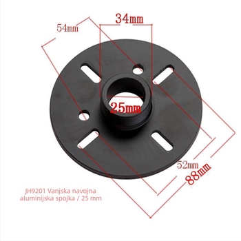 Adapter za visokotonac s vanjskim navojem i flange glavom, Aluminij, Model 1#