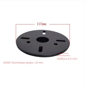 Adapter za visokotonac s vanjskim navojem i flange glavom, Aluminij, Model 1#